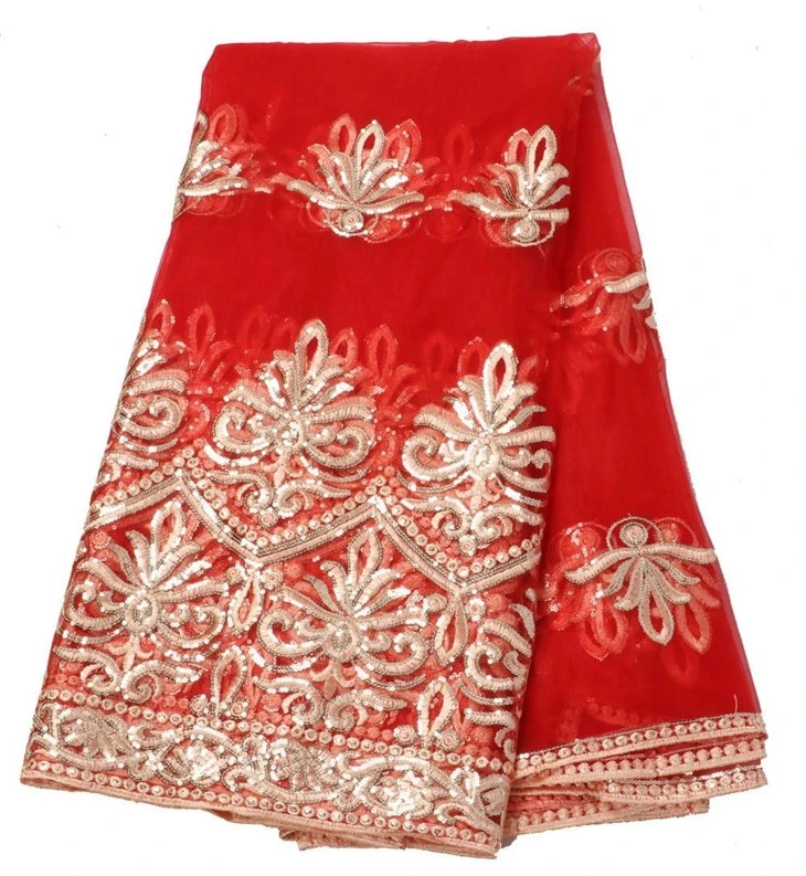 Sequins Lace Embroidery African Fabric high quality